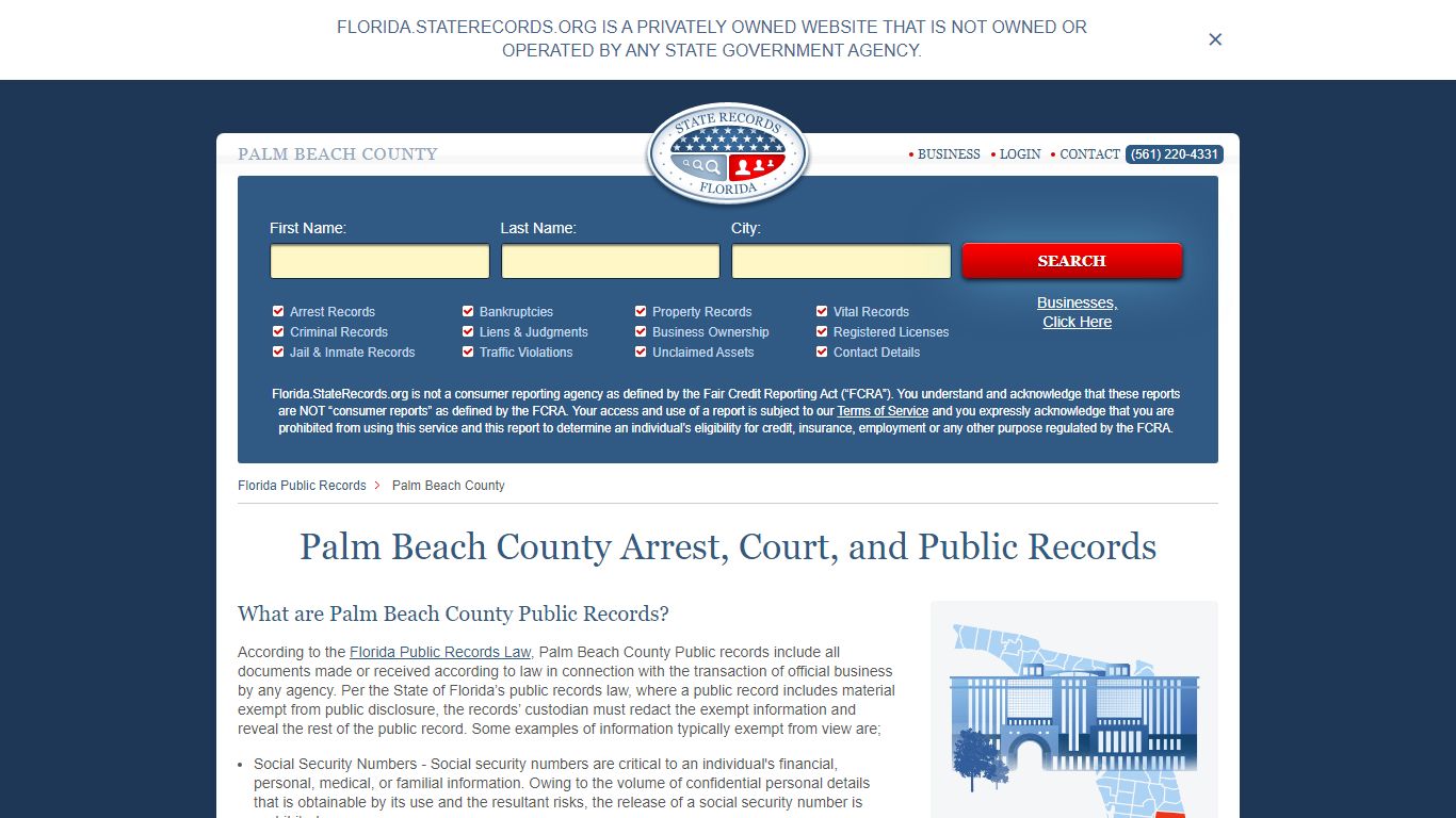 Palm Beach County Arrest, Court, and Public Records